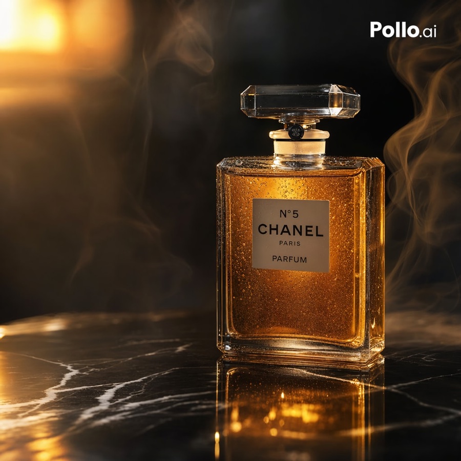 Luxury amber perfume ad prompt case