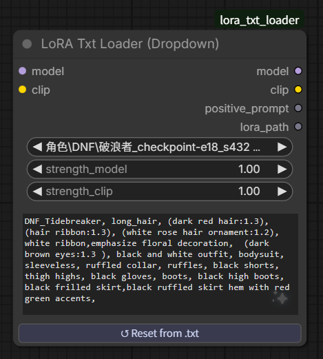 LoRA Txt Loader Dropdown variant