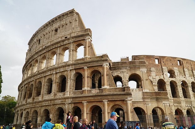 Colosseum in Rome, seen from the street