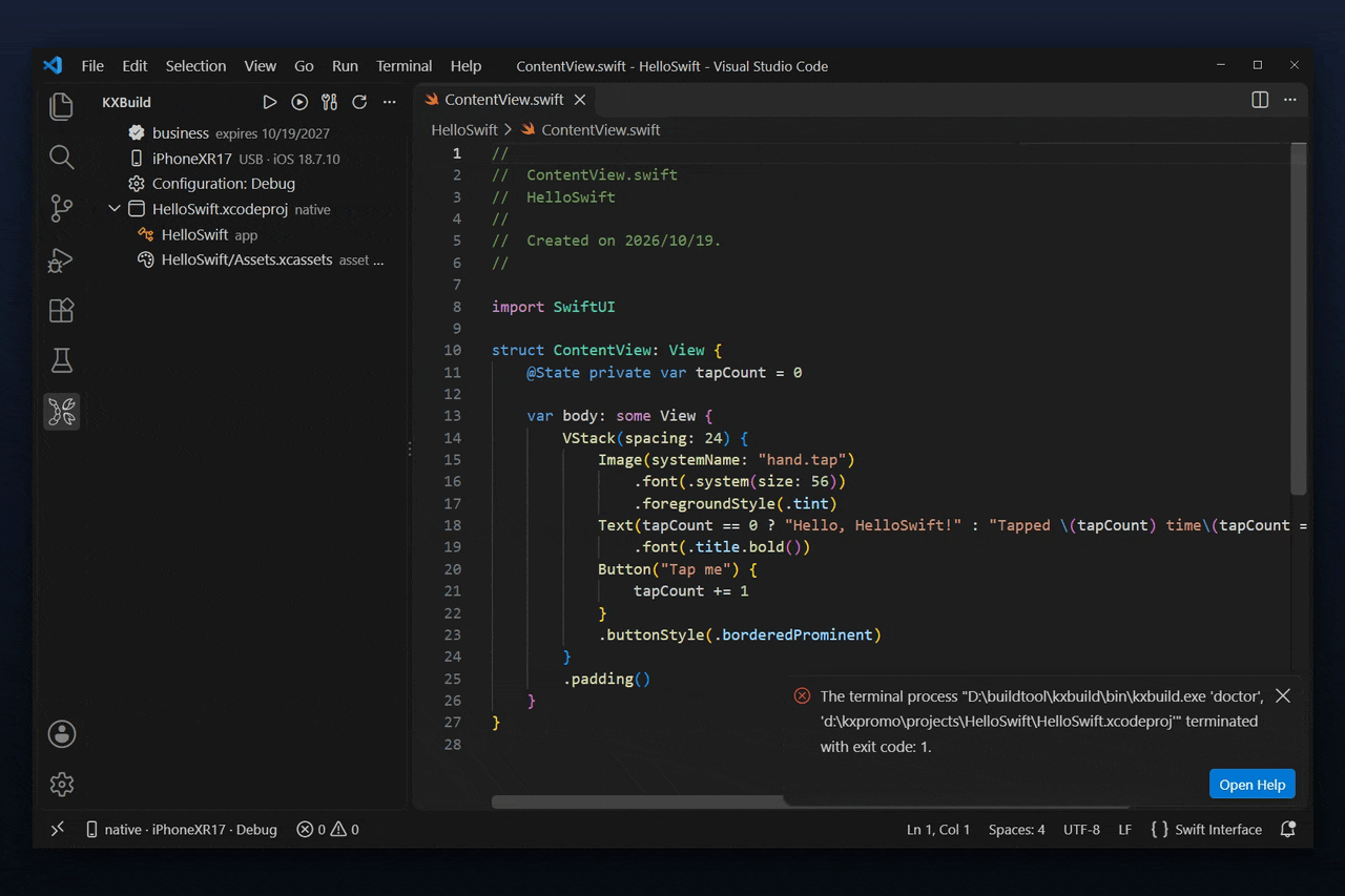Swift completion in a SwiftUI view