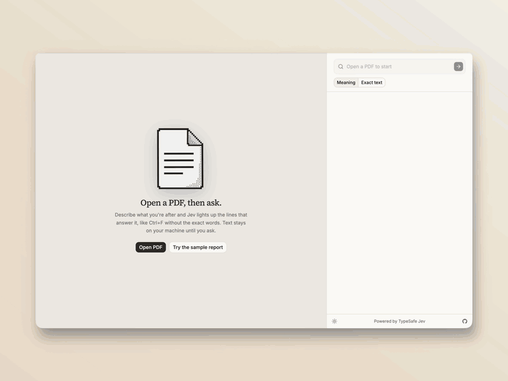 Author-hosted JevPDF animation showing query-driven PDF highlights; open the creator post