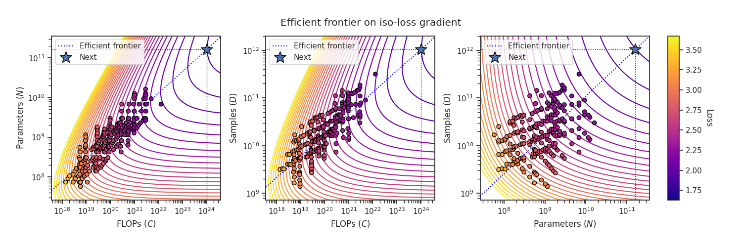 Parametric fit on LLM training runs