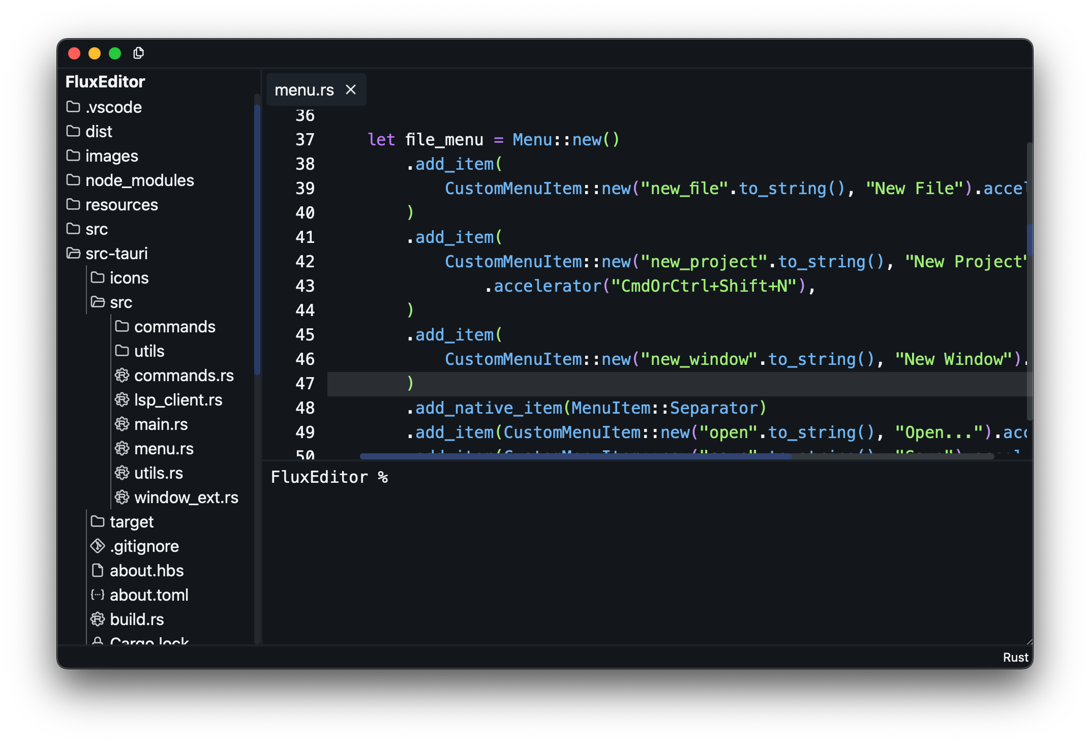 Editing screen