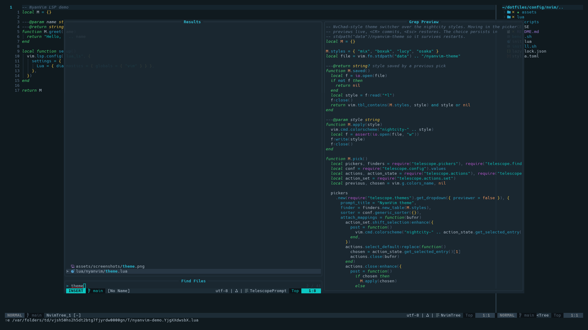 Telescope fuzzy finder with a code preview