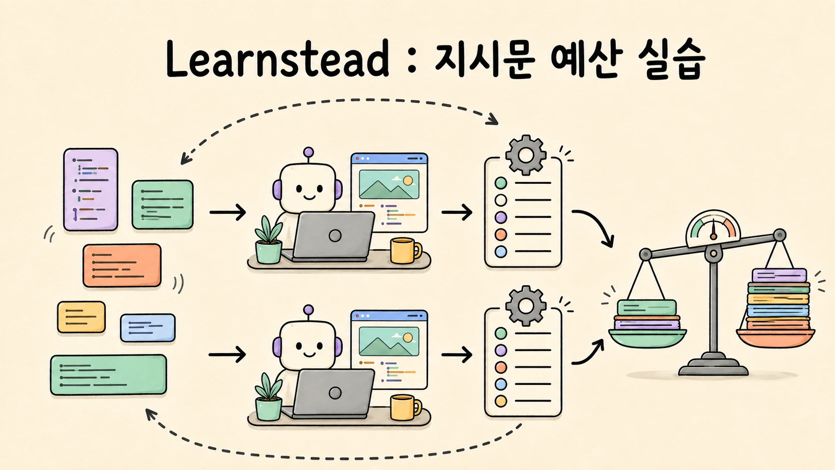 길이와 위치가 다른 지시문을 반복 실행해 규칙 준수 결과를 비교하는 실습