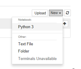 create new notebook with python 3 interpreter