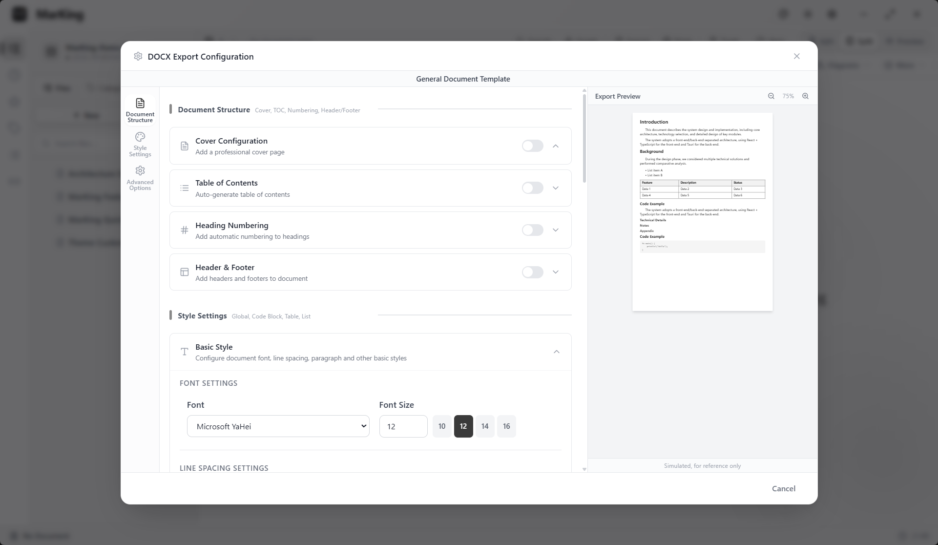 MarKing DOCX Export v2.0 - Template-Based Layout Engine