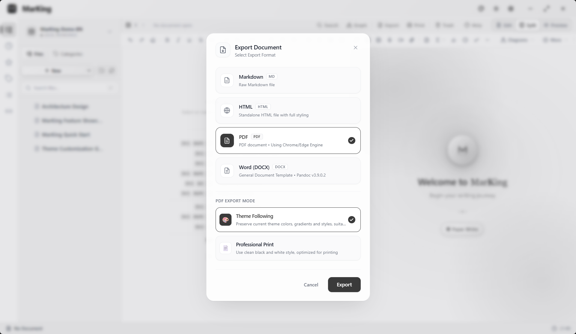MarKing Multi-Format Document Export