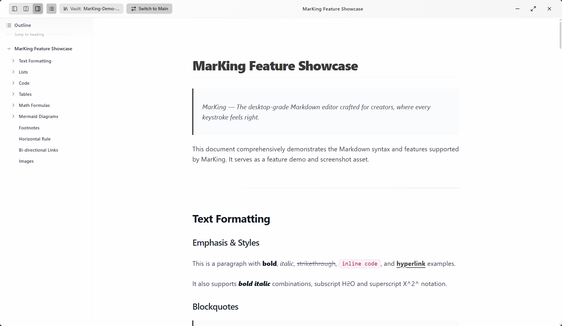 MarKing Lightweight Mode - Instant File Opening