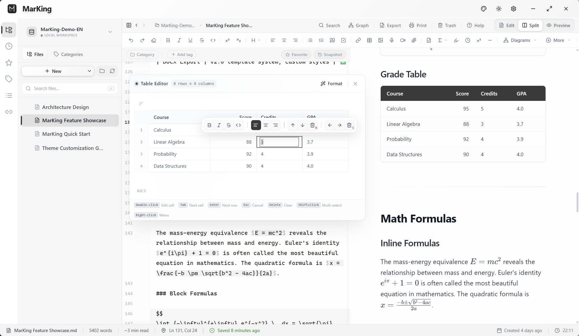 MarKing Visual Table Editor