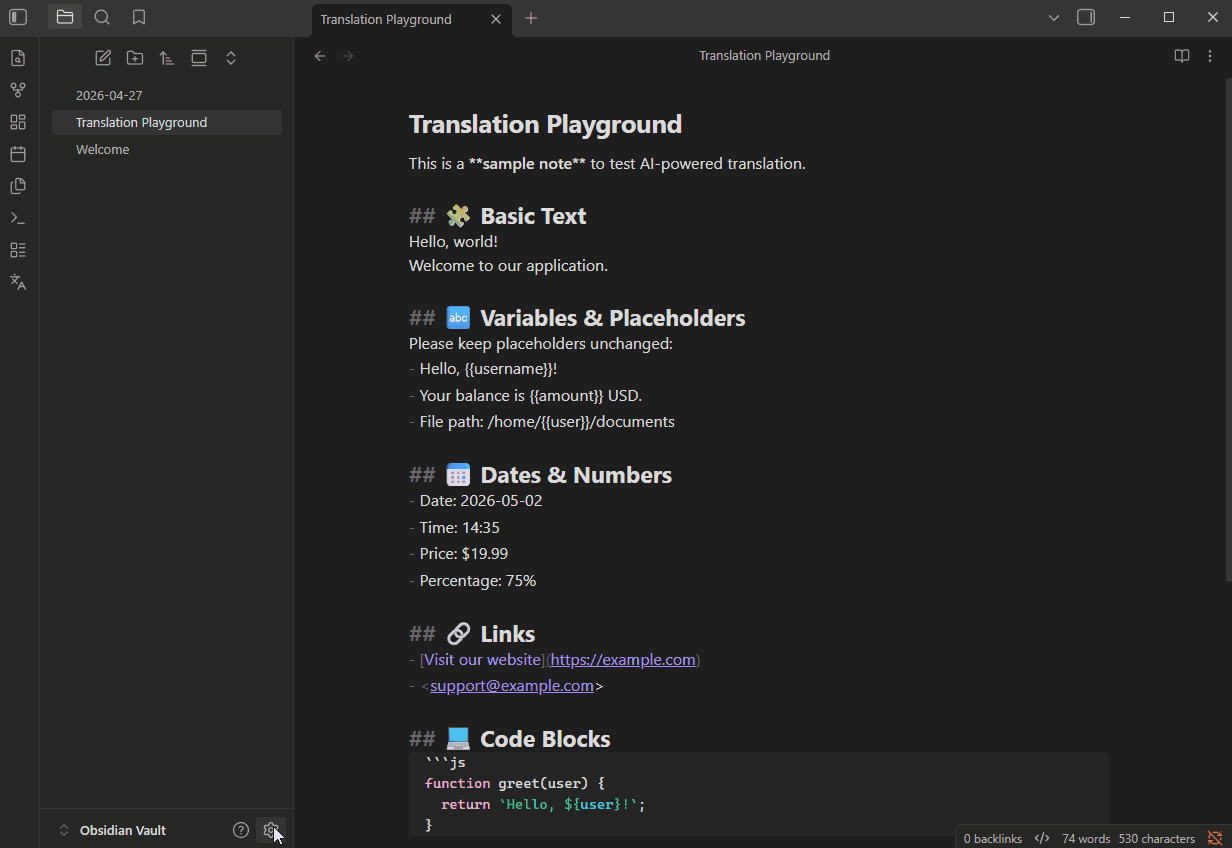 L10n.dev - AI Translator for Obsidian