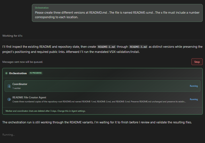 AWC orchestration run