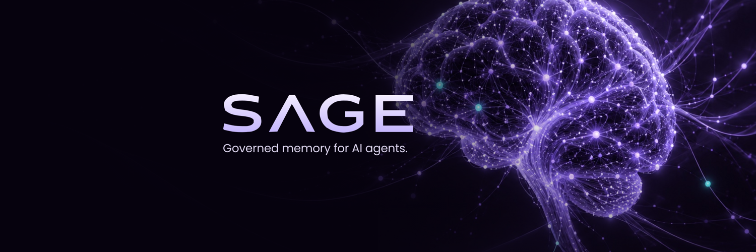 SAGE: persistent memory for AI agents, with a lavender neural brain