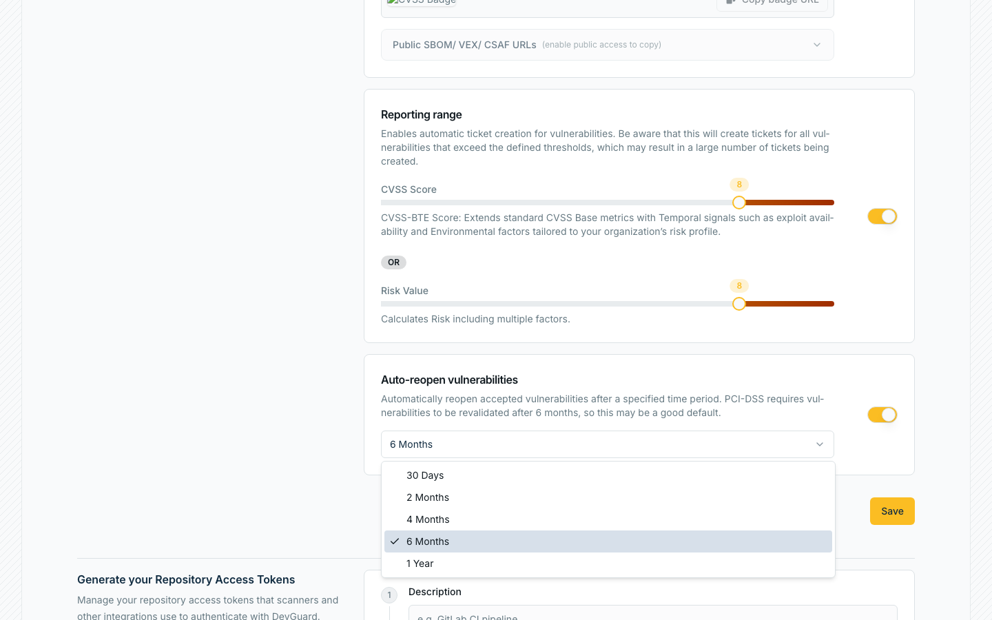 Select Vulnerability Auto-Reopen Period