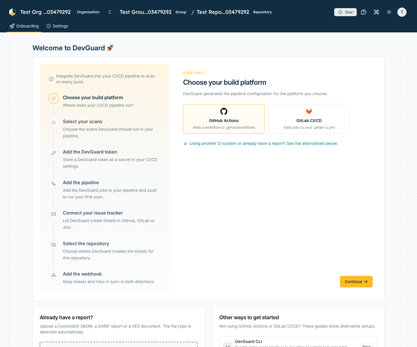 Repository onboarding