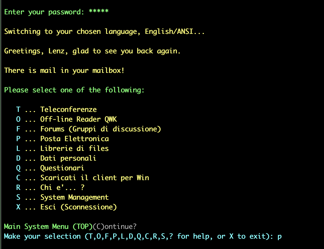 Access via telnet Alt text
