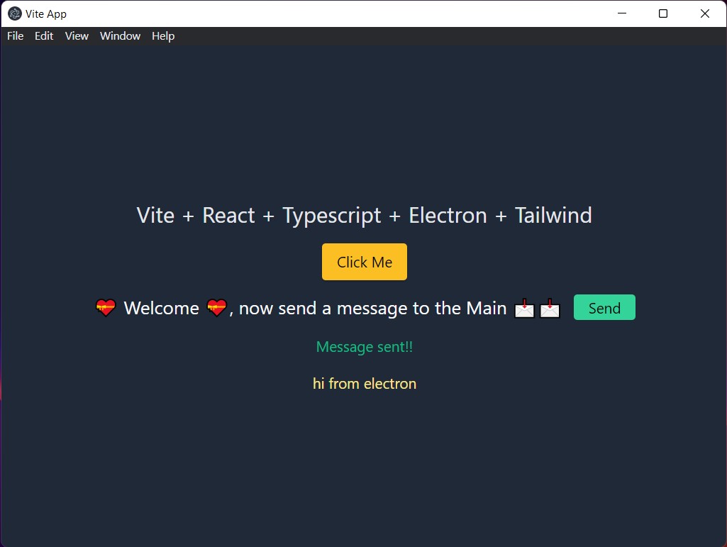 Vite + React + Typescript + Tailwind + Electron Starter