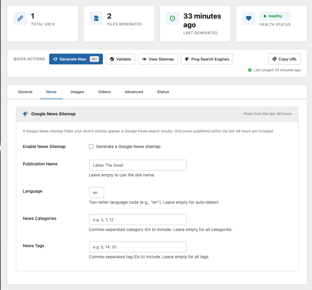 News Sitemap