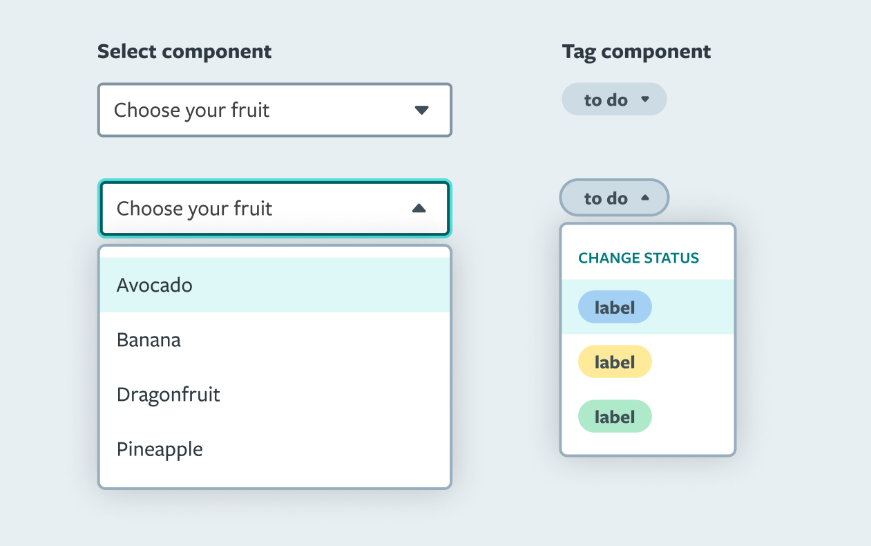 Screenshot of Select and Tag Components