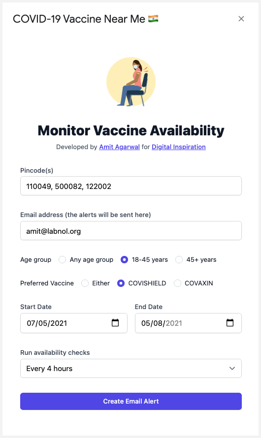 Vaccine Tracker for India