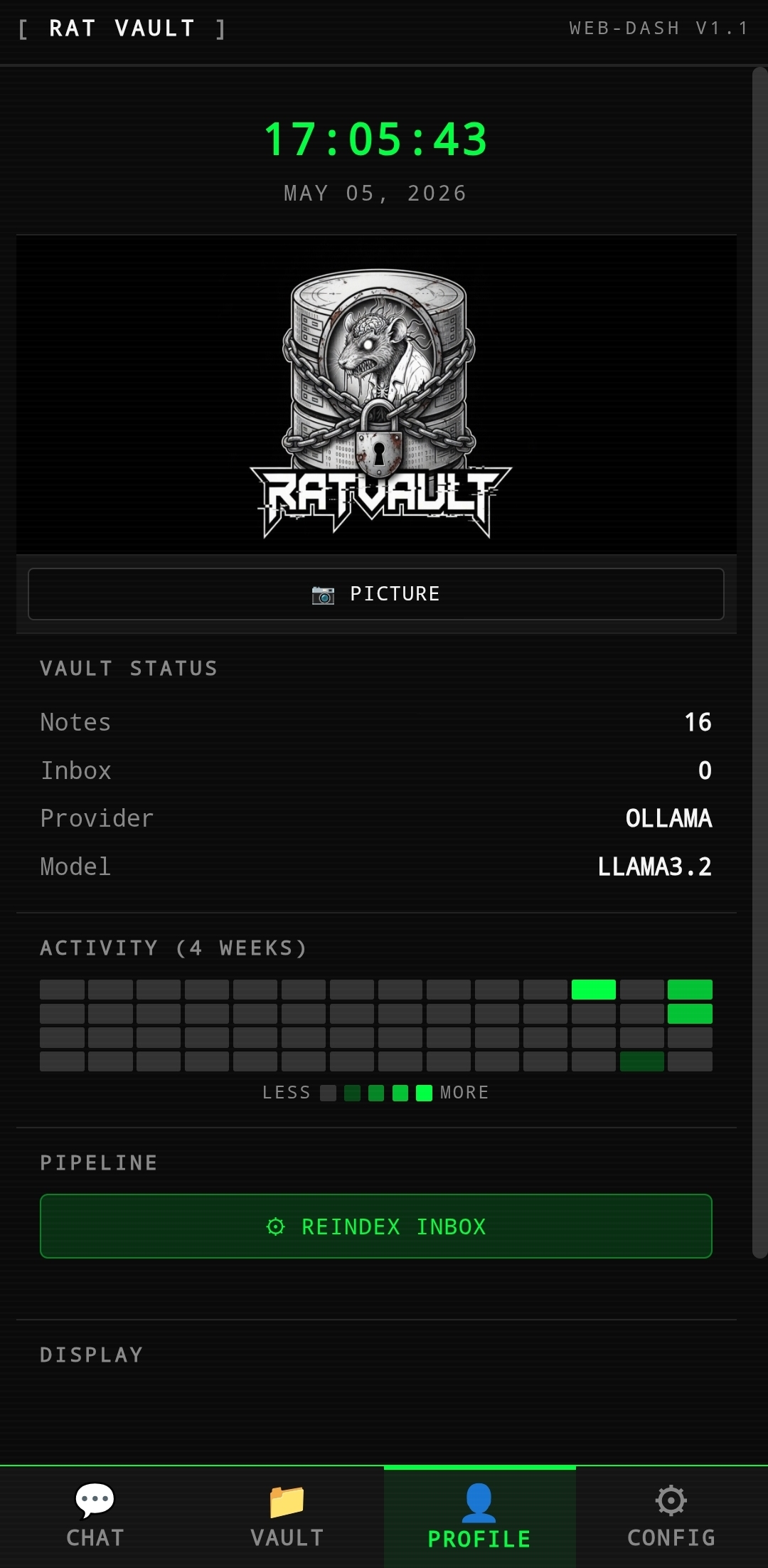 RatVault mobile — Profile