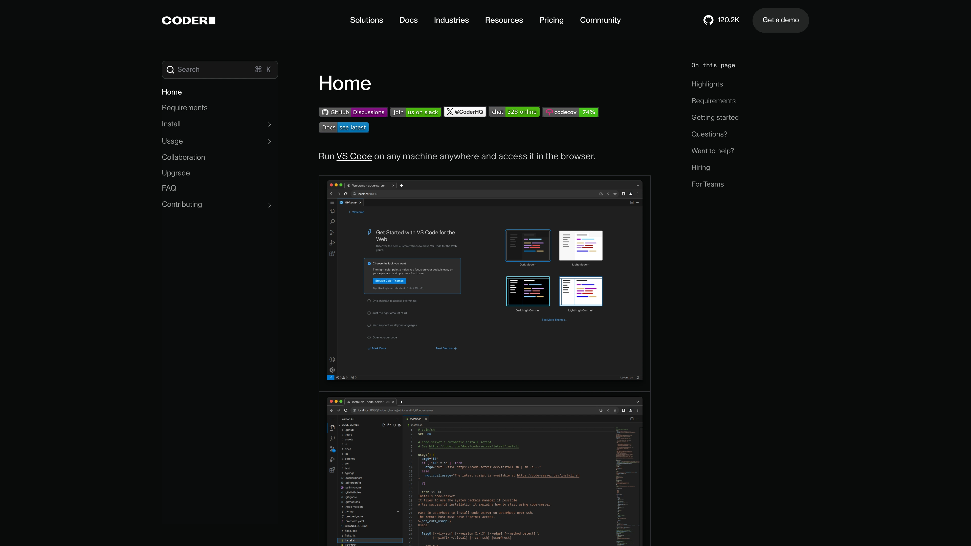 code-server screenshot
