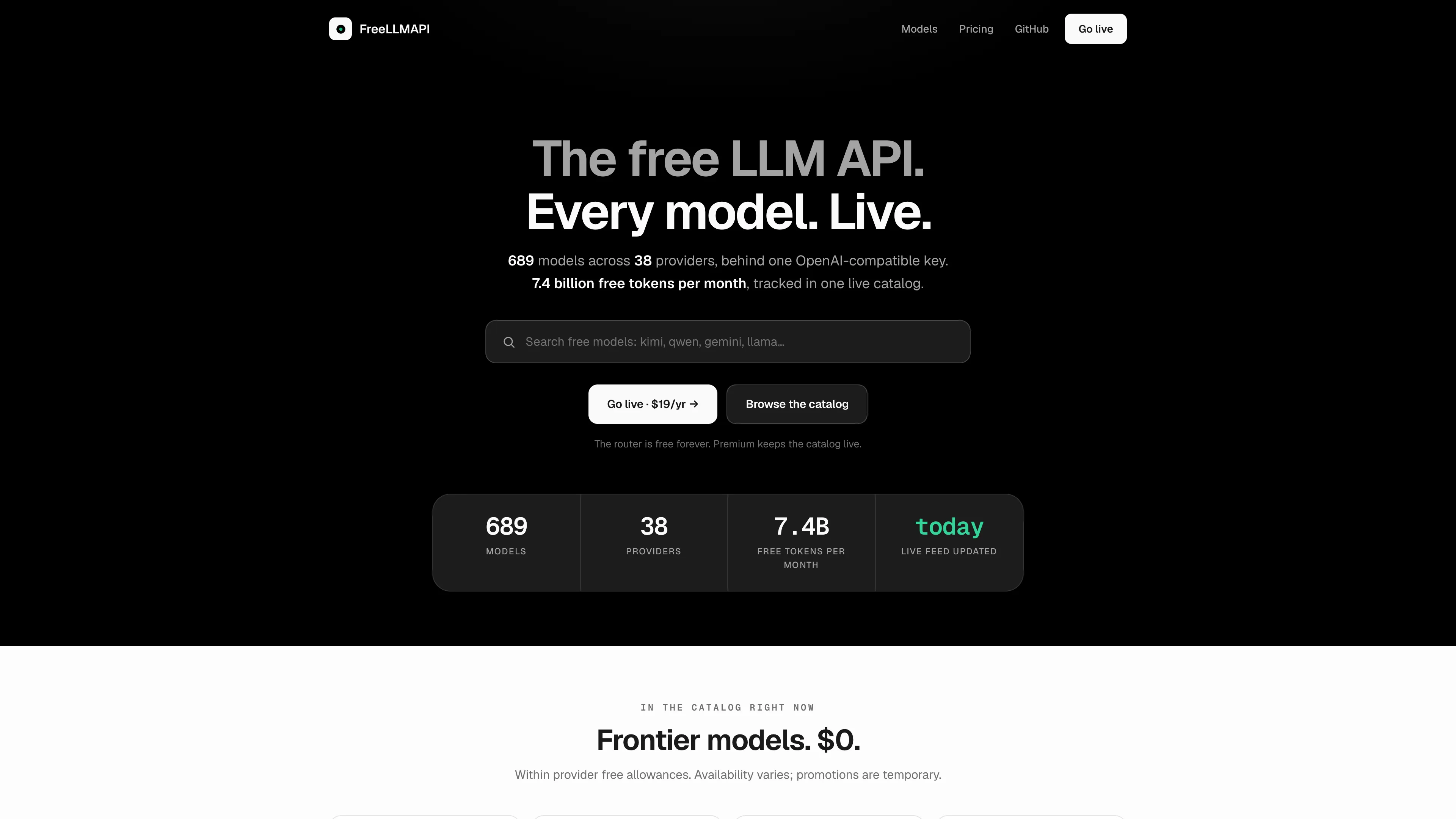 FreeLLMAPI website
