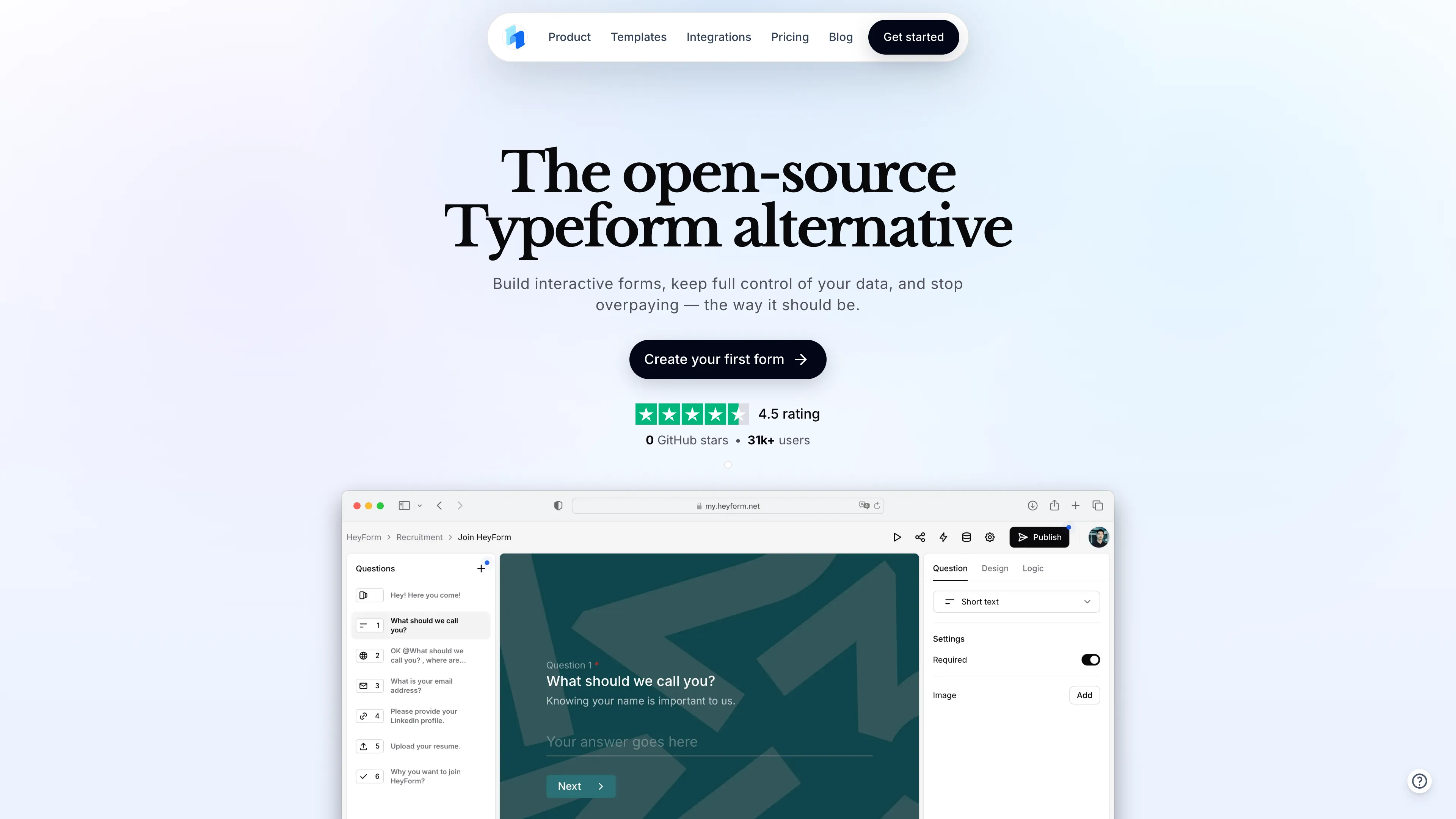HeyForm Screenshot