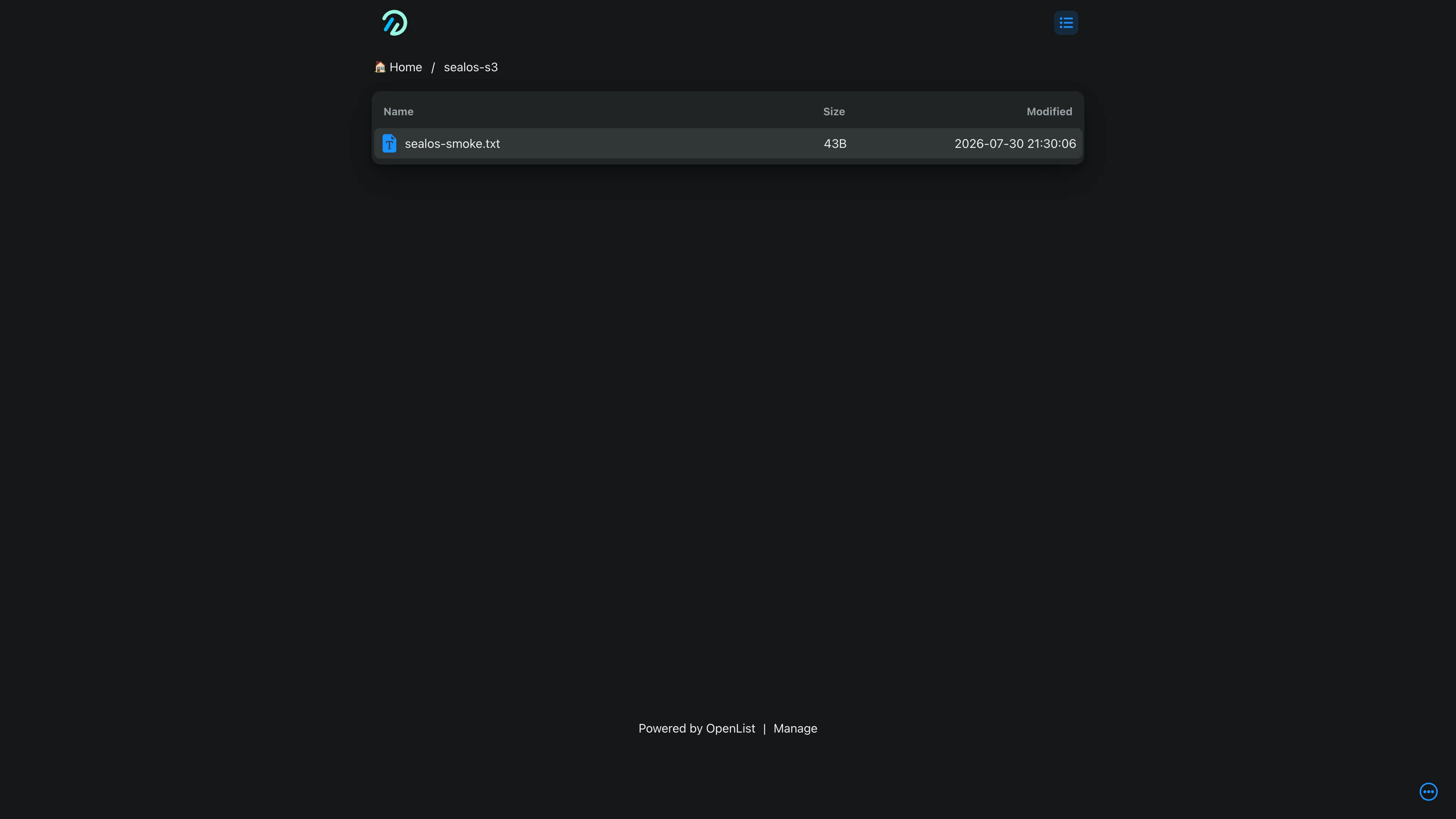 OpenList with Sealos S3 storage