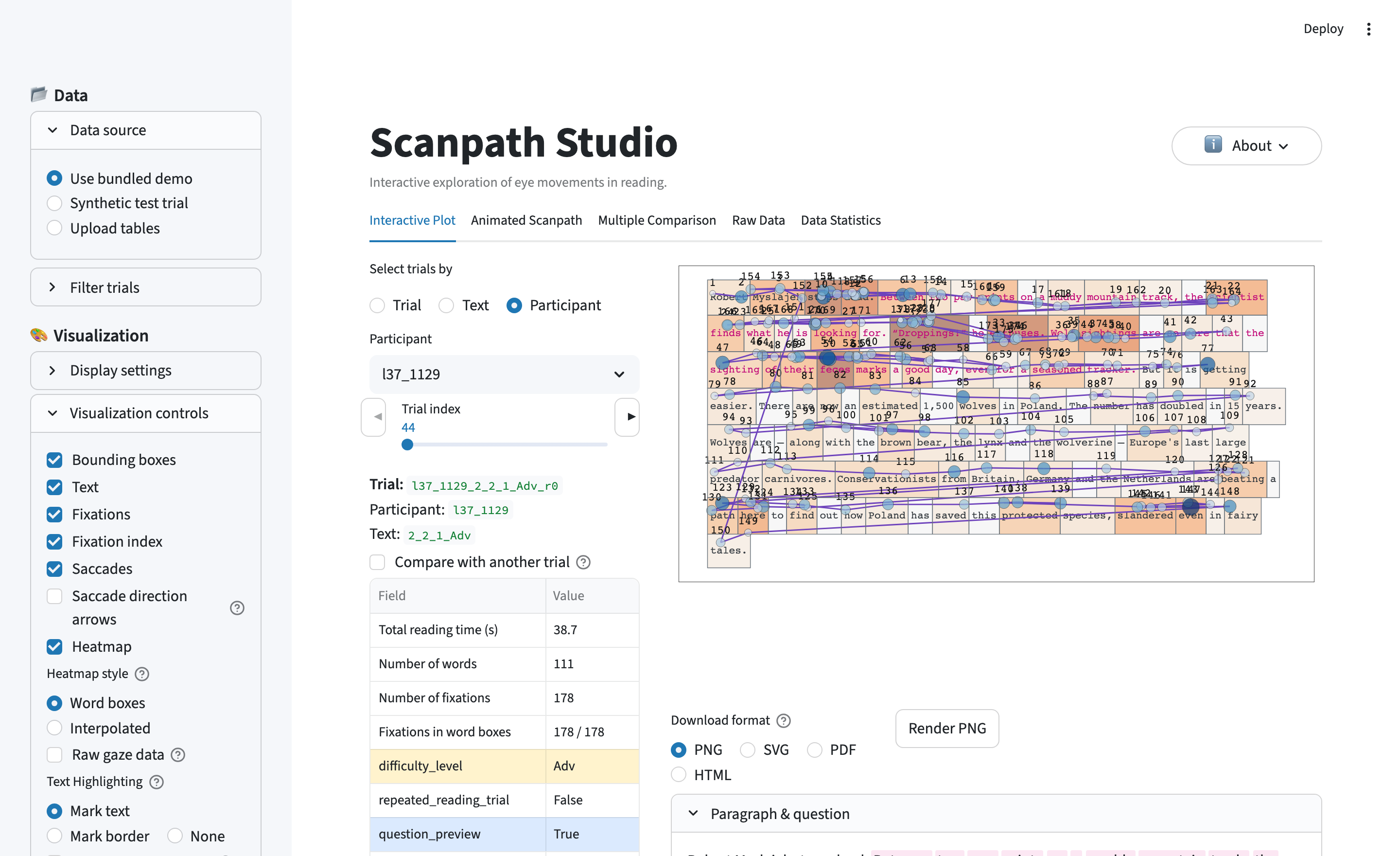 The Scanpath Studio app