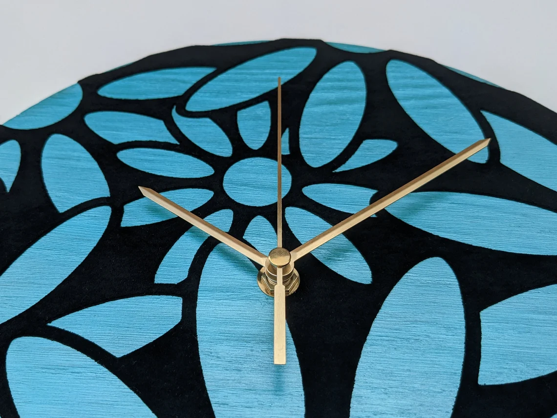 Electric Blue Clock Close-up