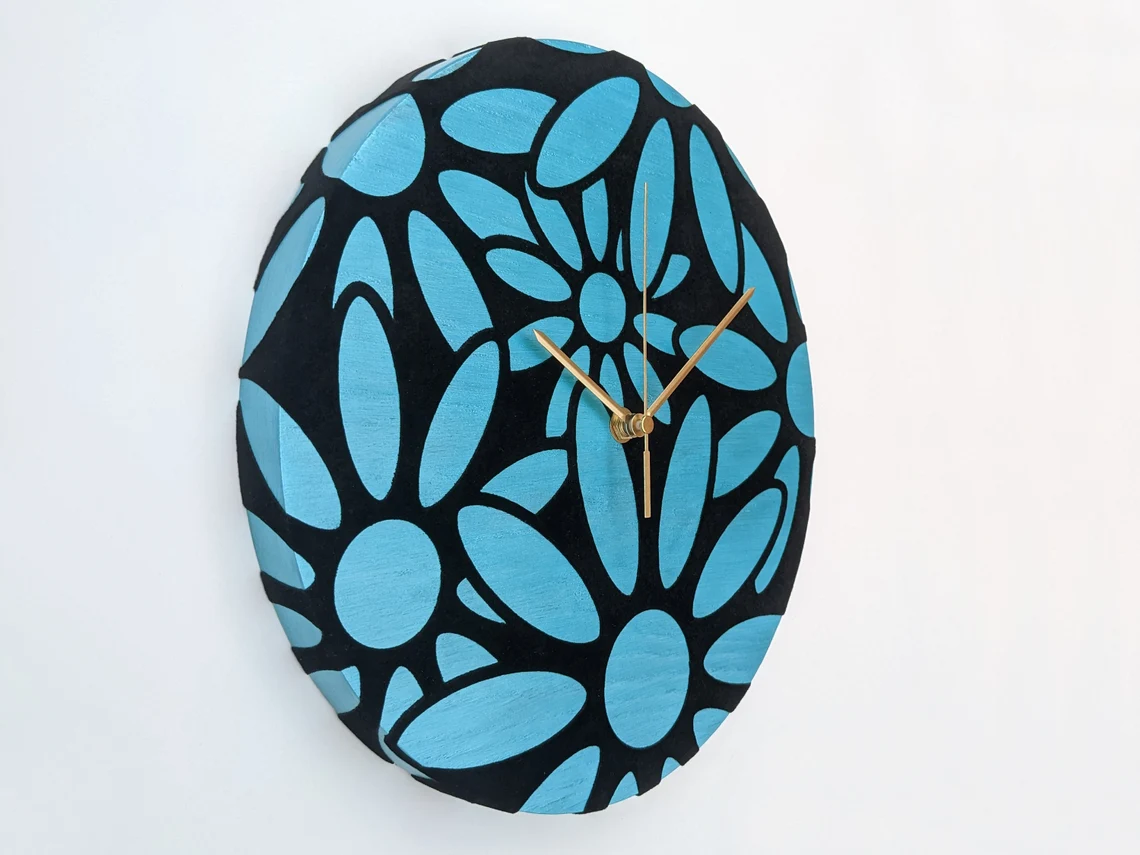 Electric Blue Clock Side View