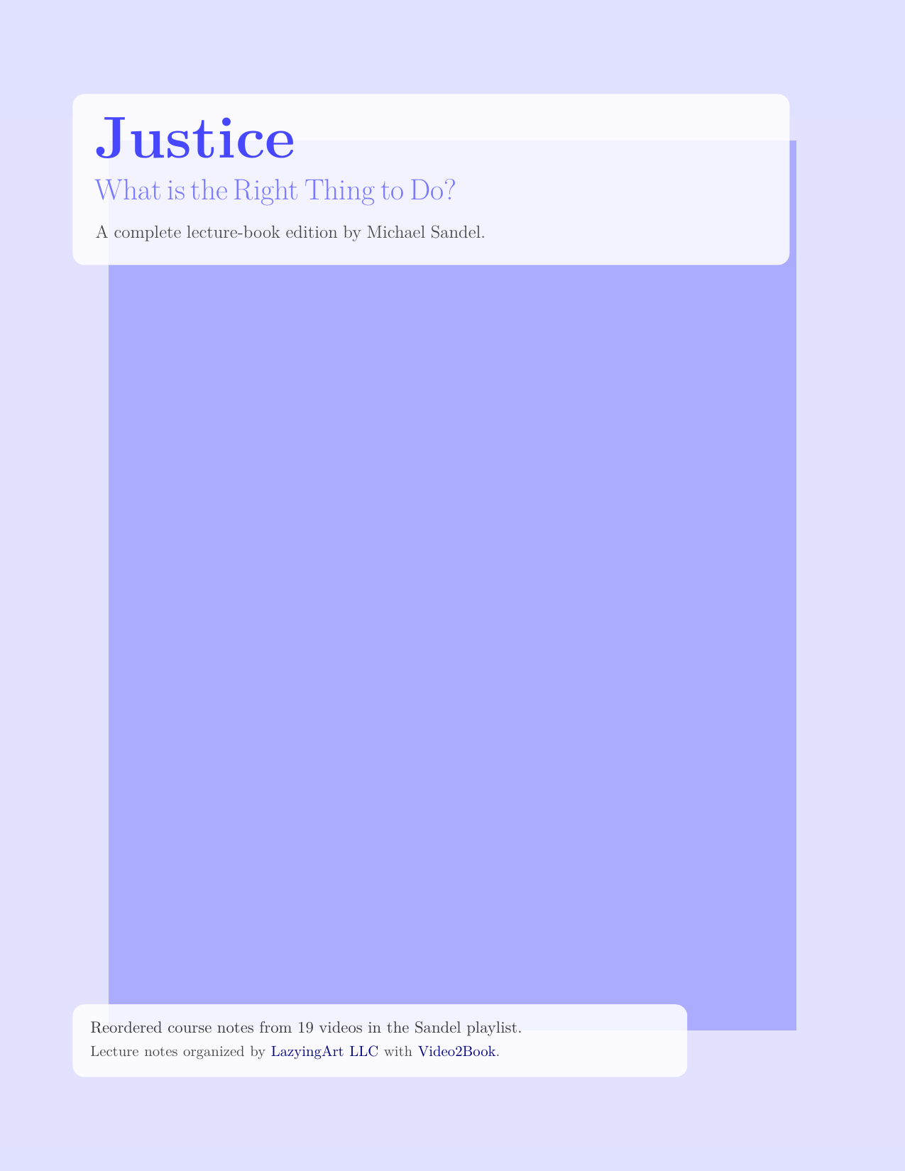 Justice with Michael Sandel cover