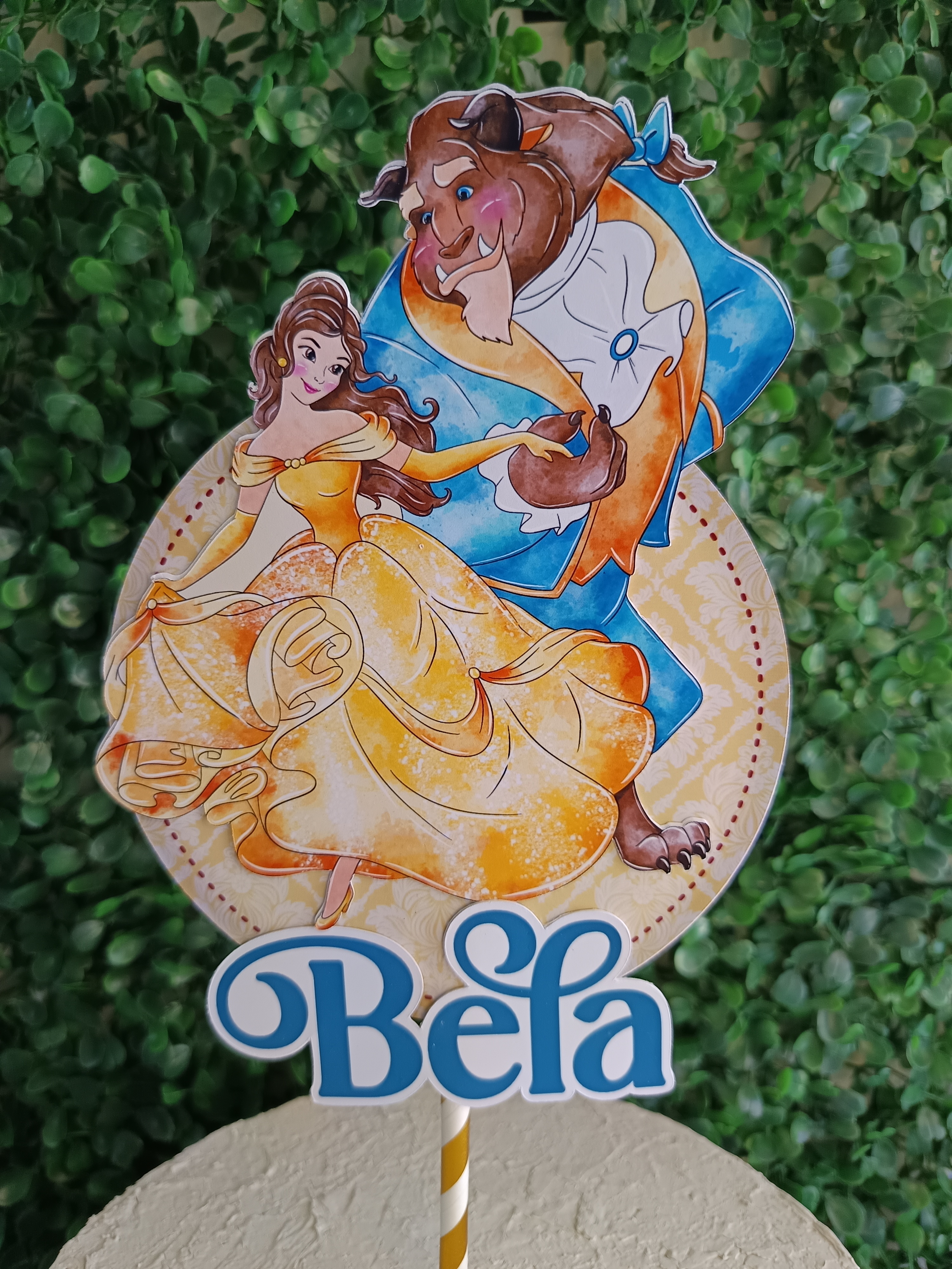 Topo de Bolo - A Bela e a Fera