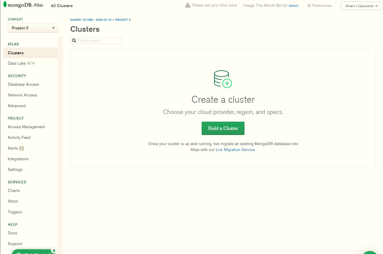 Setting Up MongoDB Atlas Cloud 1