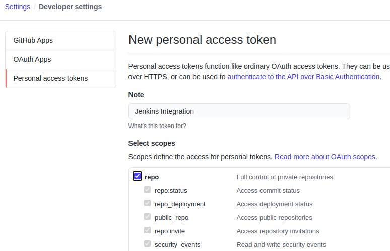 Generate a GitHub access token