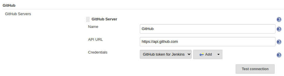 Setup GitHub server configuration