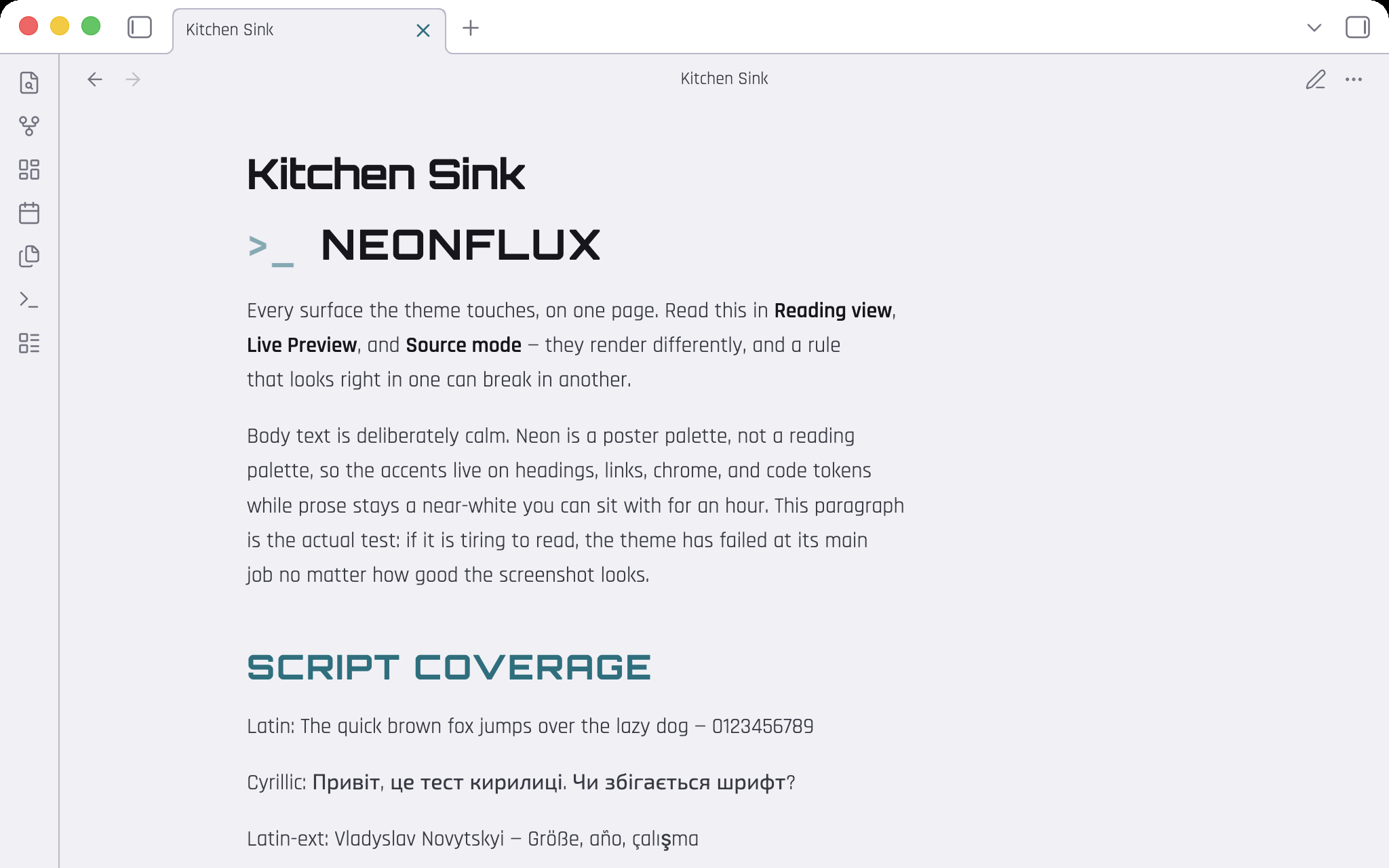 Neonflux in light mode