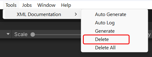 generate xml documentation menu