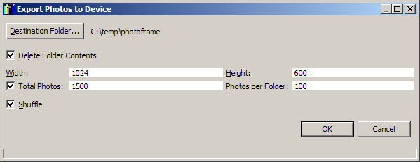 File / Export Photos to Device Dialog