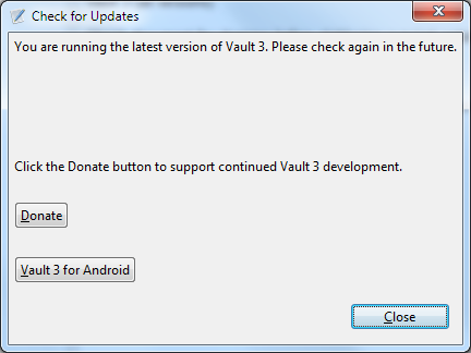 Help / Check for Updates Dialog