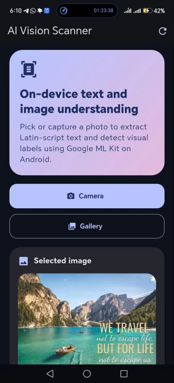 AI Vision Scanner main screen