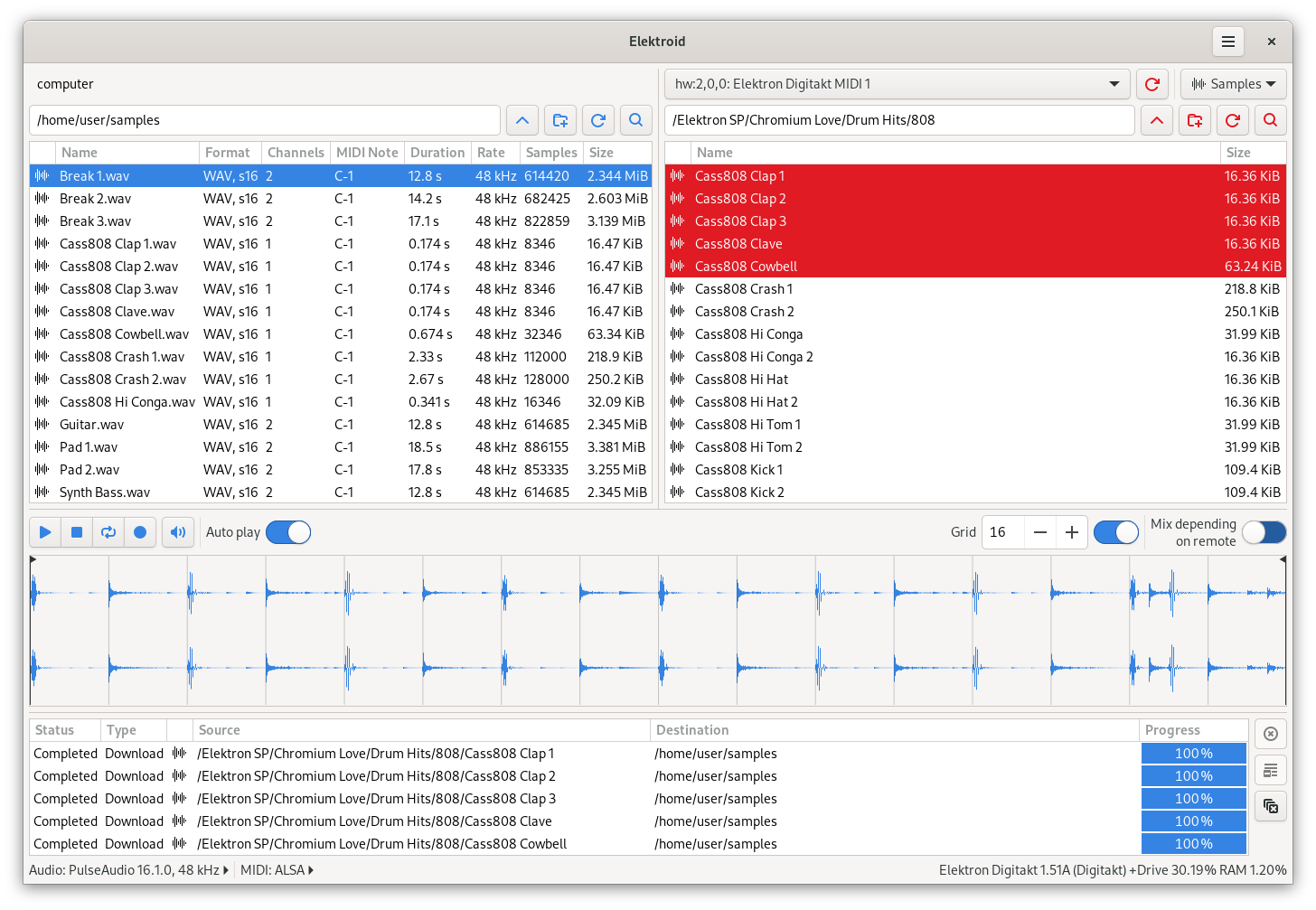 Elektroid GUI screenshot