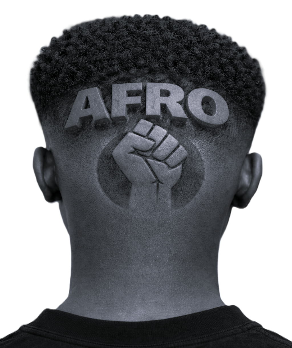 Afro with 3D Fist Detail