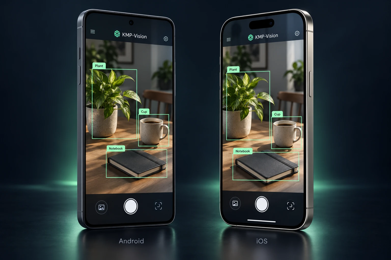 Android and iPhone object-recognition concept