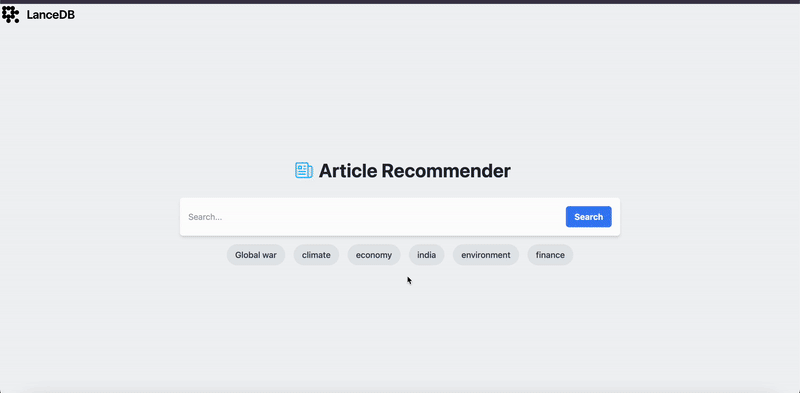 Article Recommendation