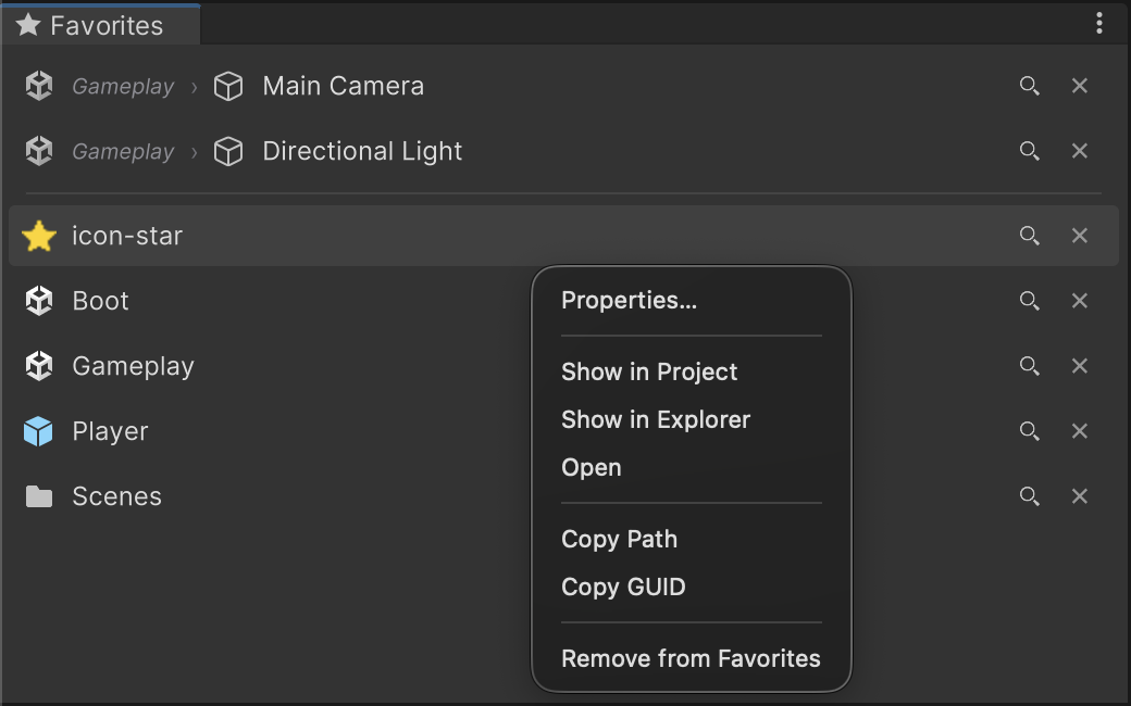 Context menu