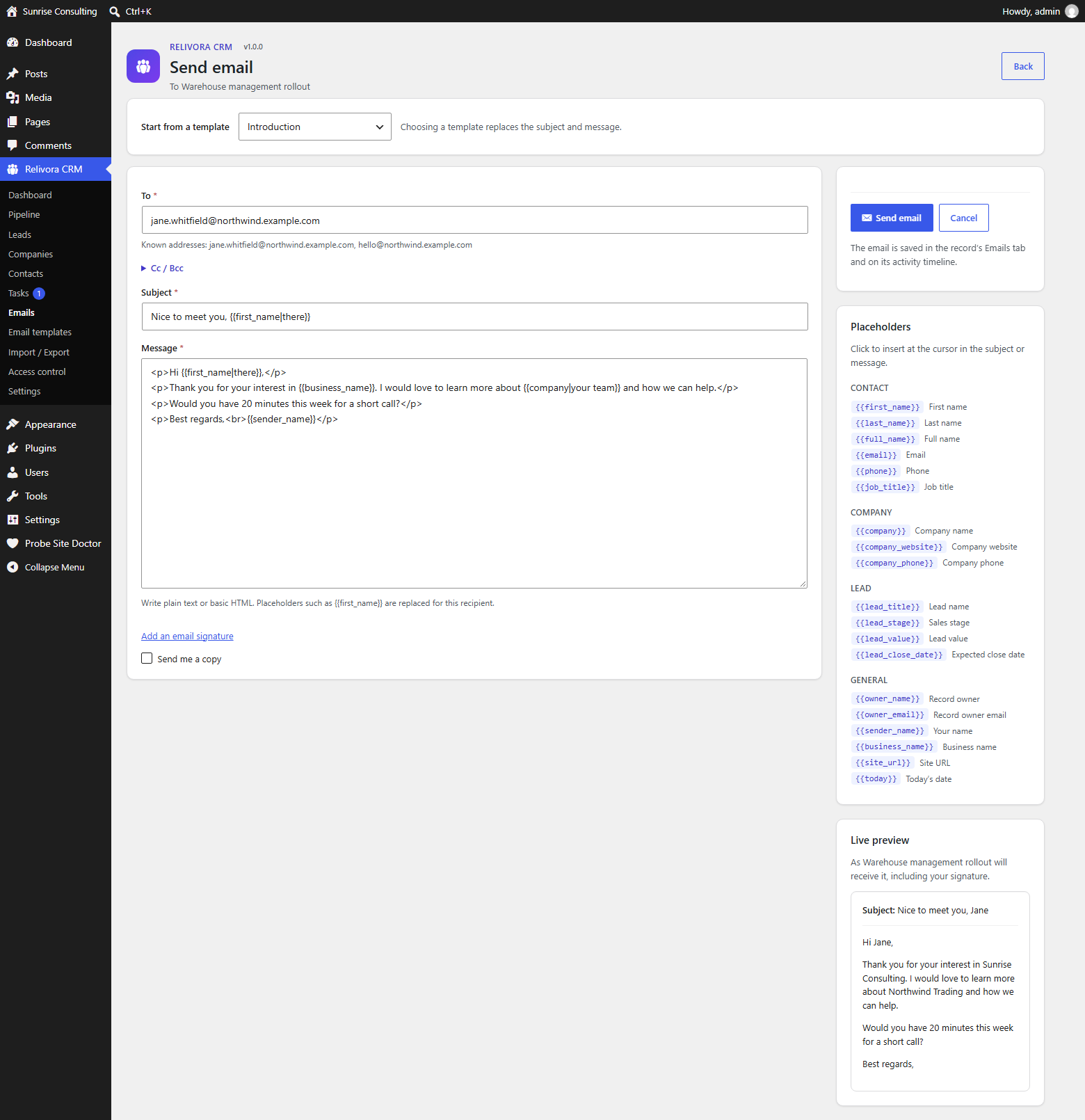 Compose email
