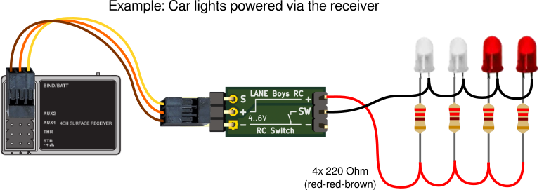Connection diagram 4 LEDs