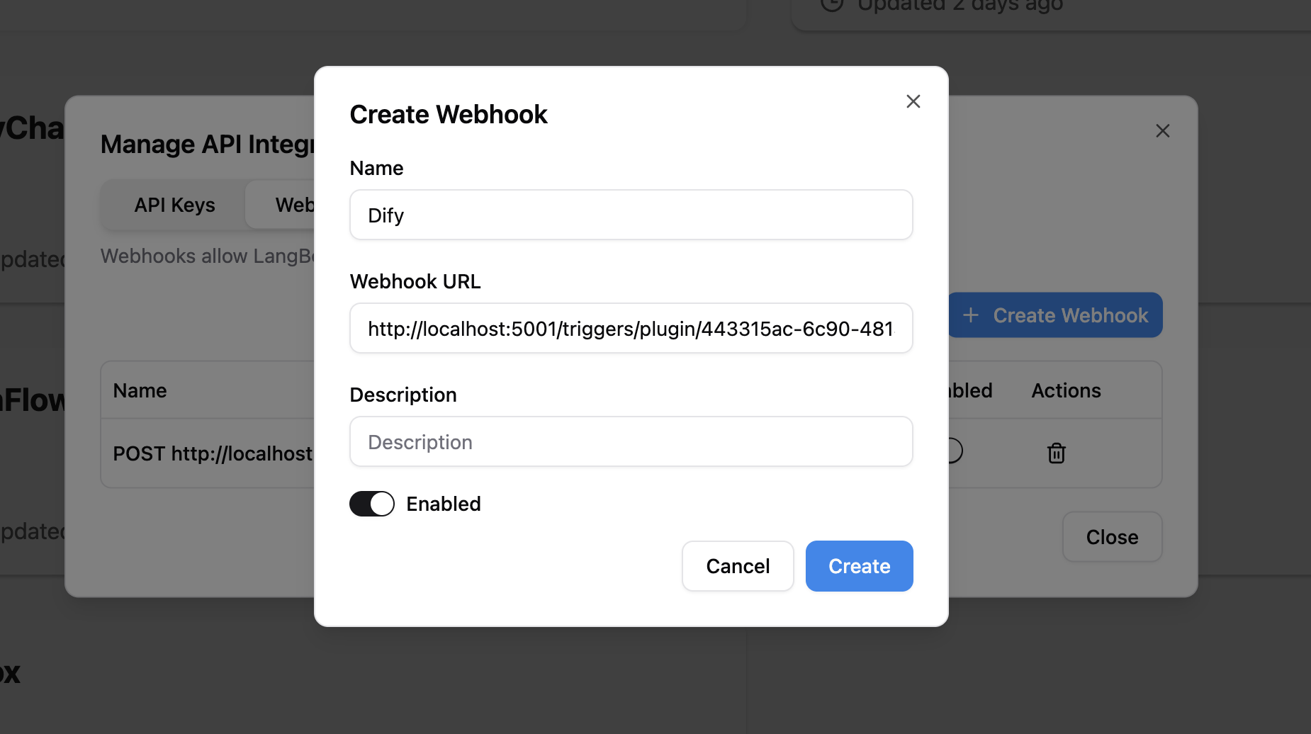 API Integration Page